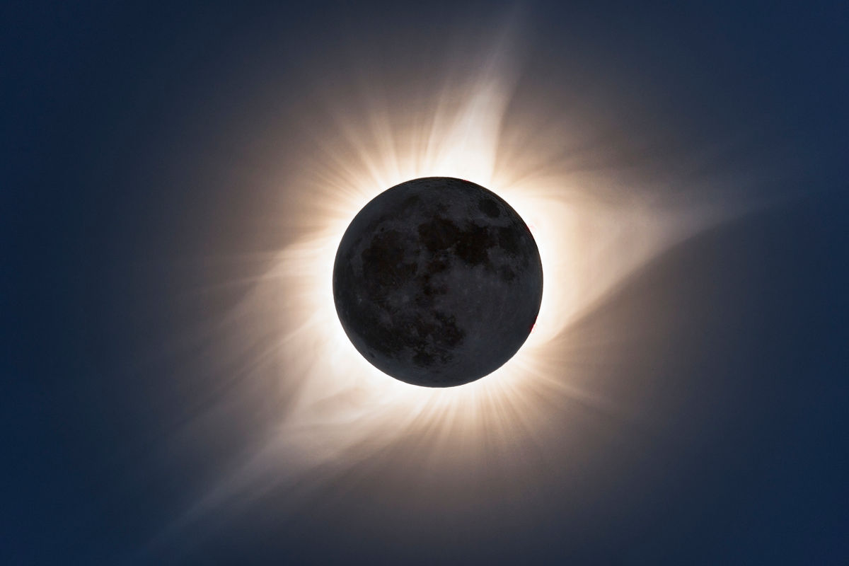The sun's corona visible during a total solar eclipse