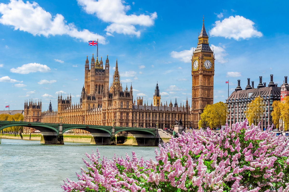 London landmarks in spring
