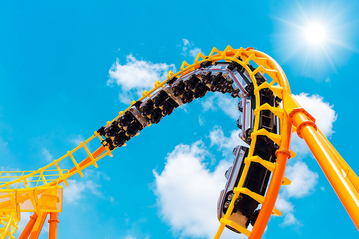 Rollercoaster, exciting fun at theme park